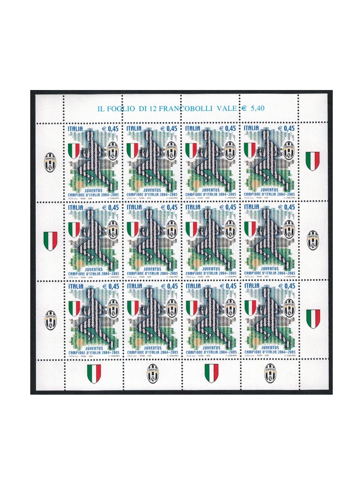ITALY 2005 Juventus champion of Italy m/s MNH**