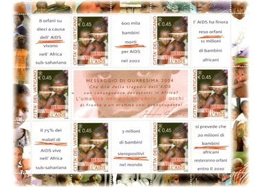 VATICANO 2004 I bambini vittime dell'AIDS BF MNH**