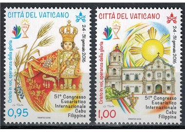 VATICANO 2016 Congresso Eucaristico 2v MNH**