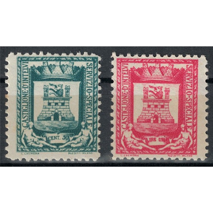CASTIGLIONE D'INTELVI 1945 Municipal Coat of Arms 2v MH*
