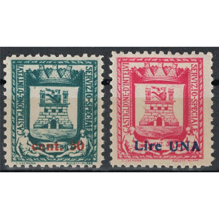 CASTIGLIONE D'INTELVI 1945 Stemma del Comune soprastampati 2v MH*
