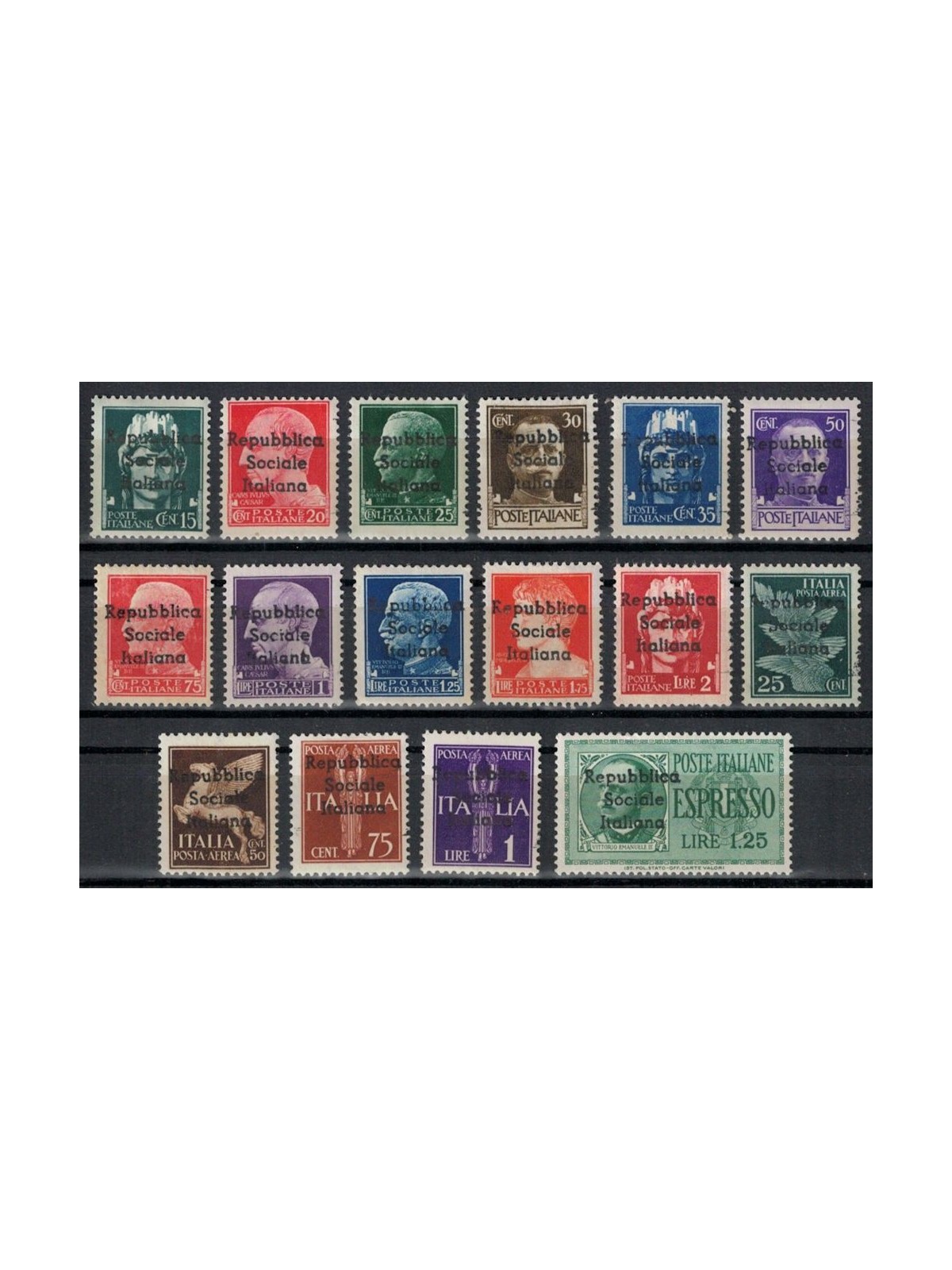 TERAMO 1944 Imperiale sovrastampata 16v MH*