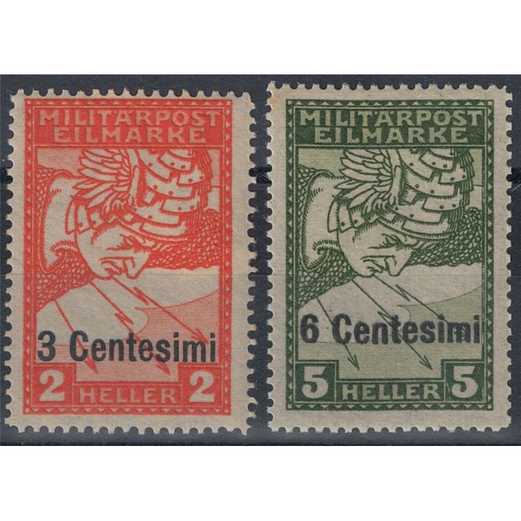 FRIULI (WEST AUSTRIAN) 1918 Express for newspapers (white paper) 2v MH*