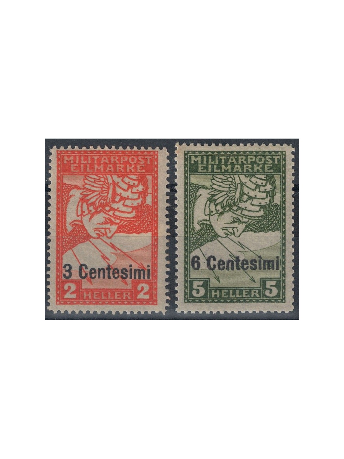 FRIULI (WEST AUSTRIAN) 1918 Express for newspapers (white paper) 2v MH*