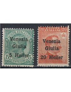 VENICE GIULIA 1919 Ordinary series with value in Heller 2v MH*