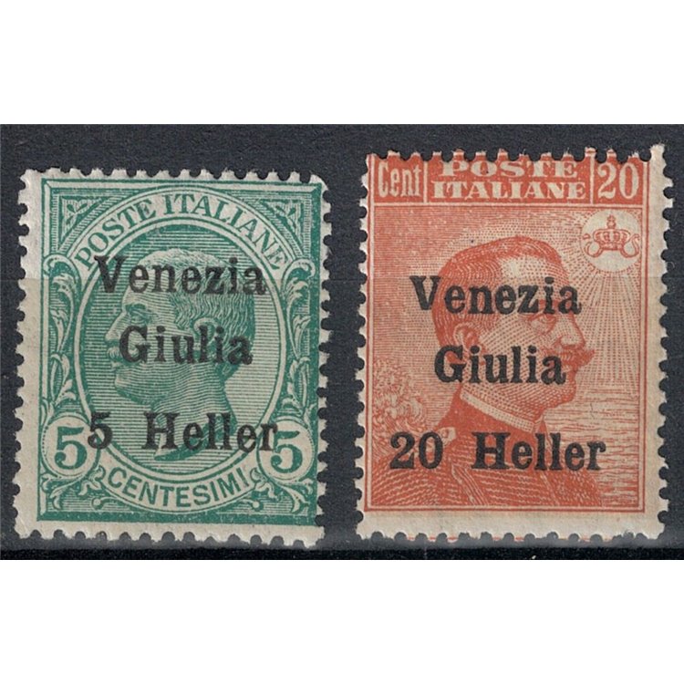 VENICE GIULIA 1919 Ordinary series with value in Heller 2v MH*