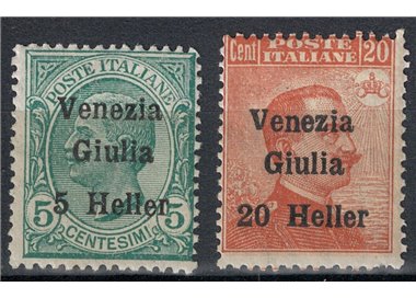 VENEZIA GIULIA 1919 Serie ordinaria con valore in Heller 2v MH*