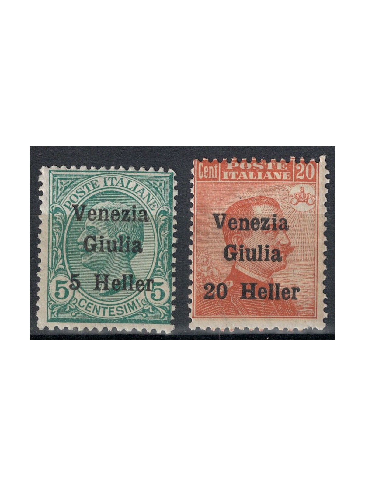 VENICE GIULIA 1919 Ordinary series with value in Heller 2v MH*