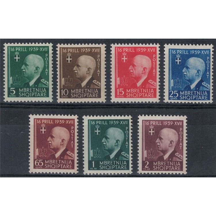 ALBANIA (ITALIAN WEST) 1942 Italo-Albanian Union 7v MH*