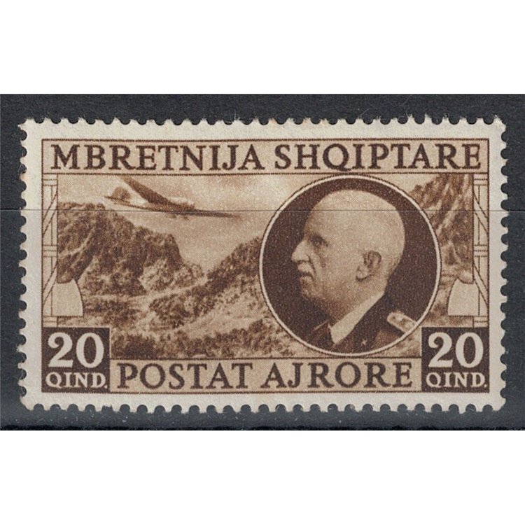ALBANIA (ITALIAN WEST) 1939 Effigy and landscape, airmail MH*