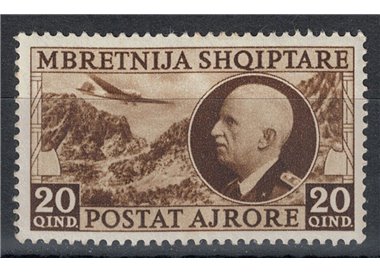 ALBANIA (OCC. ITALIANA) 1939 Effigie e paesaggio, posta aerea MH*