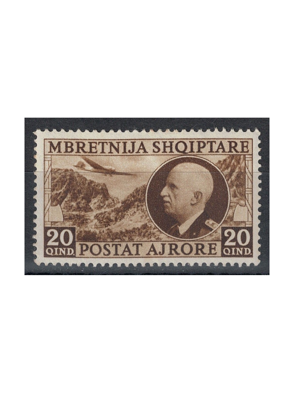 ALBANIA (ITALIAN WEST) 1939 Effigy and landscape, airmail MH*