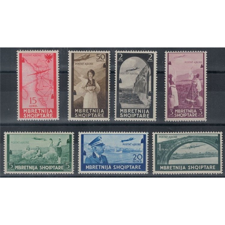 ALBANIA (OCC. ITALIANA) 1940 Posta aerea 7v MH*