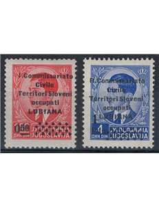 LJUBLJANA 1941 R. Commissariat overprinted with new value 2v MNH**