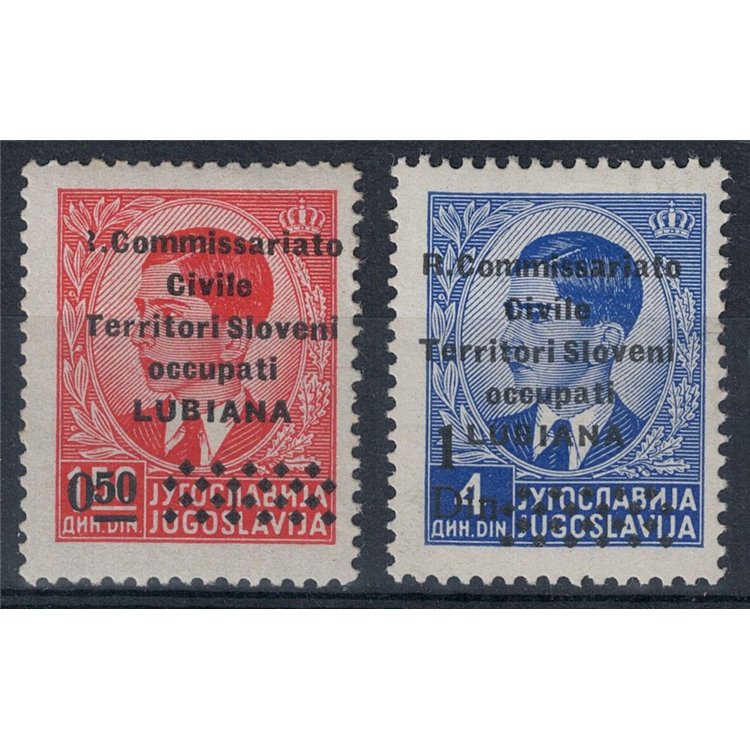 LUBIANA 1941 R. Commissariato soprastampati con nuovo valore 2v MNH**