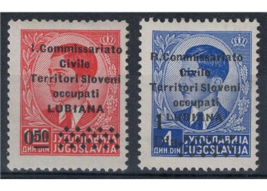 LJUBLJANA 1941 R. Commissariat overprinted with new value 2v MNH**
