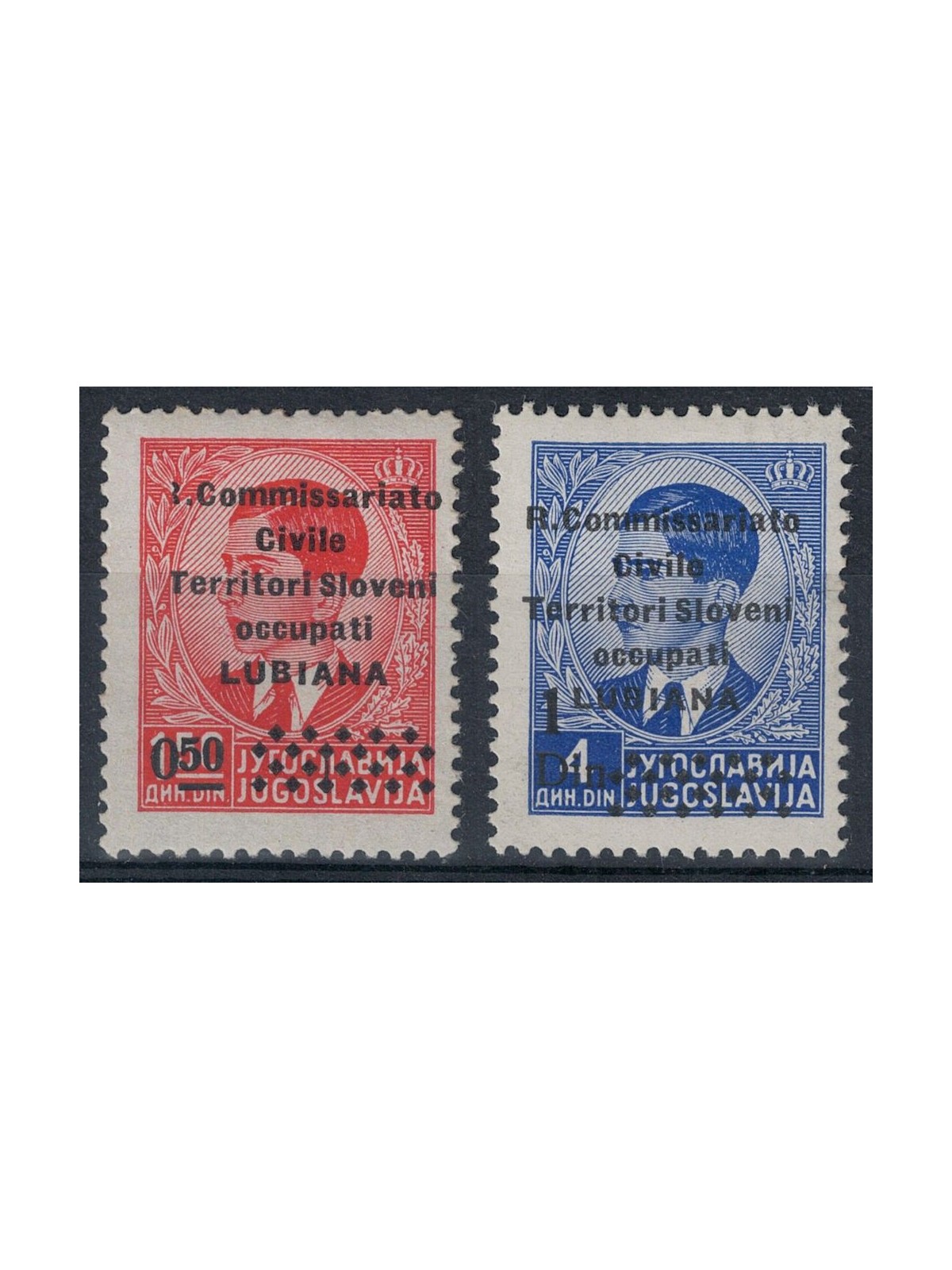 LJUBLJANA 1941 R. Commissariat overprinted with new value 2v MNH**