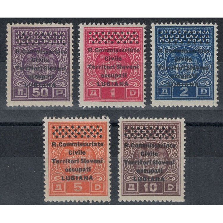 LJUBLJANA 1941 Postage Due (R. Commissariat) 5v MH*