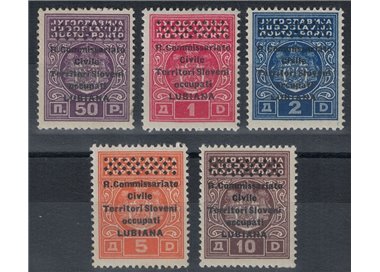 LUBIANA 1941 Segnatasse (R. Commissariato) 5v MH*