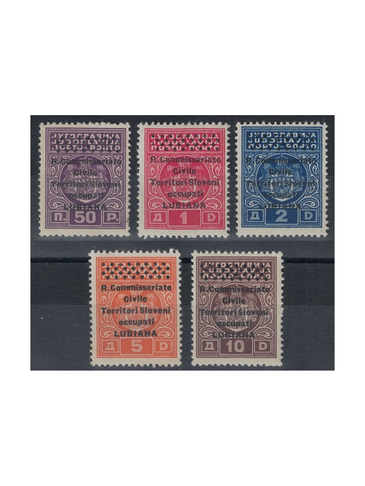 LUBIANA 1941 Segnatasse (R. Commissariato) 5v MH*