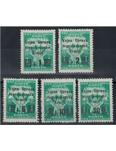 AMMINISTRAZIONE MILITARE JUGOSLAVA 1947 Segnatasse 5v MH*