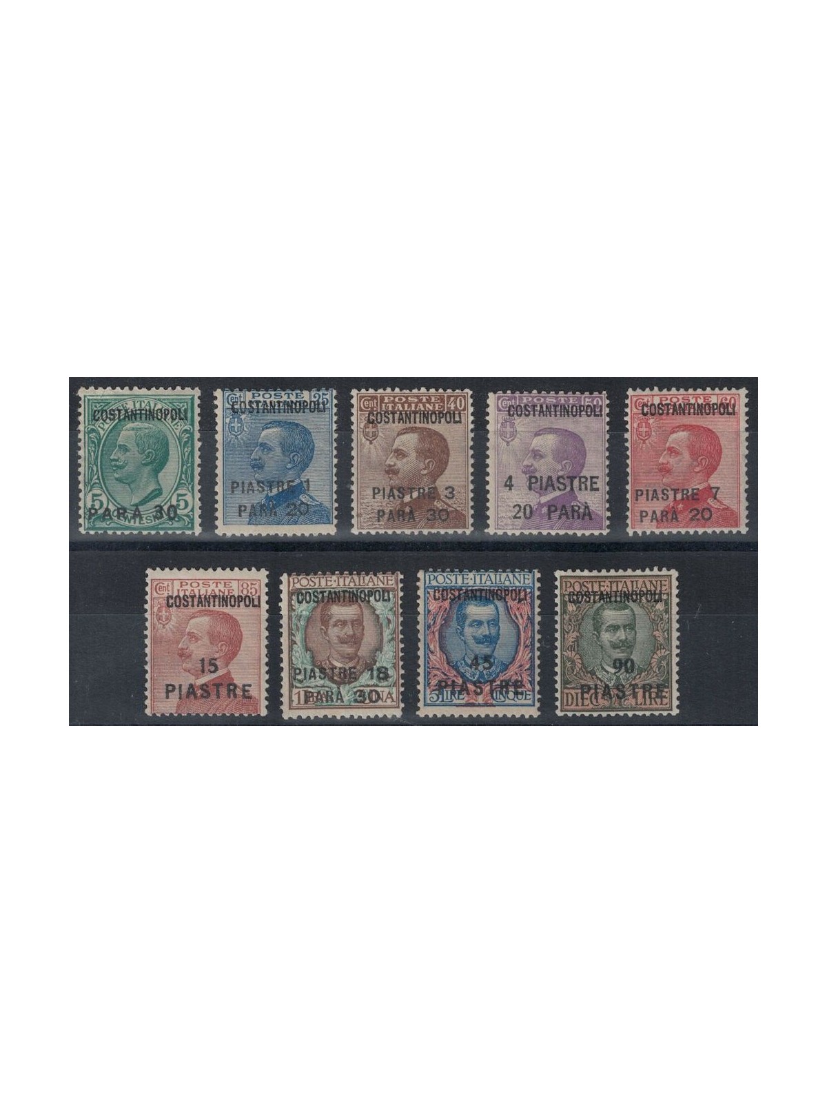 LEVANT (CONSTANTINOPLE) 1923 Ordinary series 9v MH*