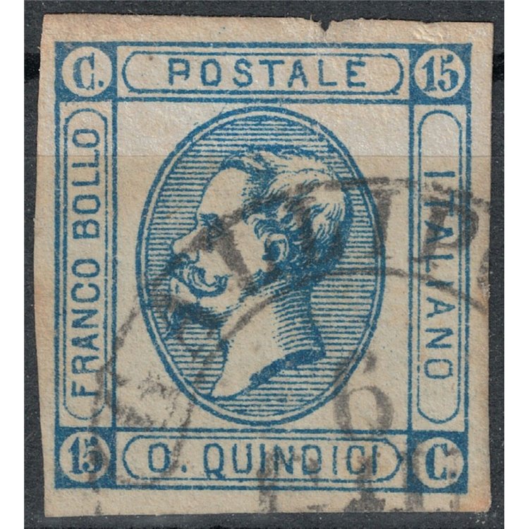 ITALY KINGDOM 1863 15c lithographic (I type) with transfer defect