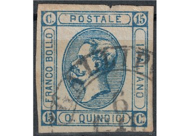 ITALY KINGDOM 1863 15c lithographic (I type) with transfer defect
