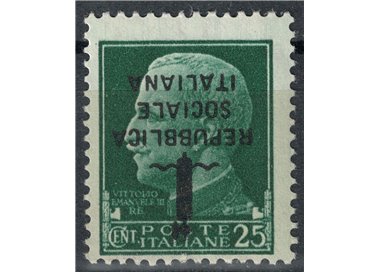 ITALY RSI 1944 Variety 25c Imperial (upside down) MH*
