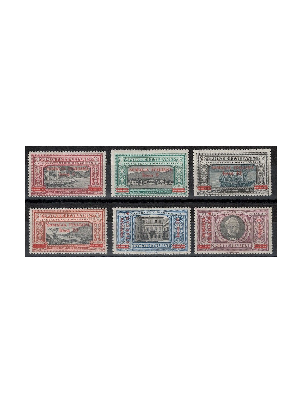 SOMALIA ITALIANA 1924 Alessandro Manzoni 6v MH*