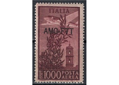 TRIESTE A 1952 Torre del Campidoglio £ 1000 14x14¼ gomma gialla MH*