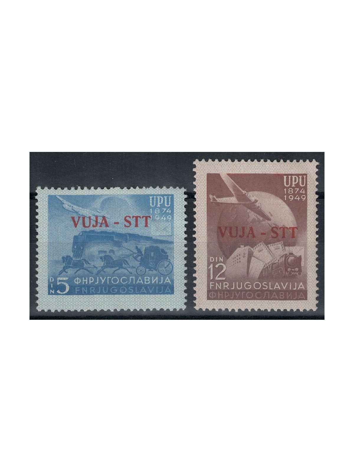 TRIESTE B 1949 Anniversario UPU 2v MH*