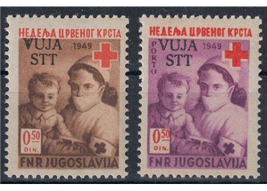 TRIESTE B 1950 Red Cross 2v MH*