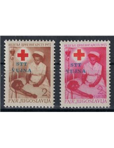 TRIESTE B 1953 Red Cross 2v MH*