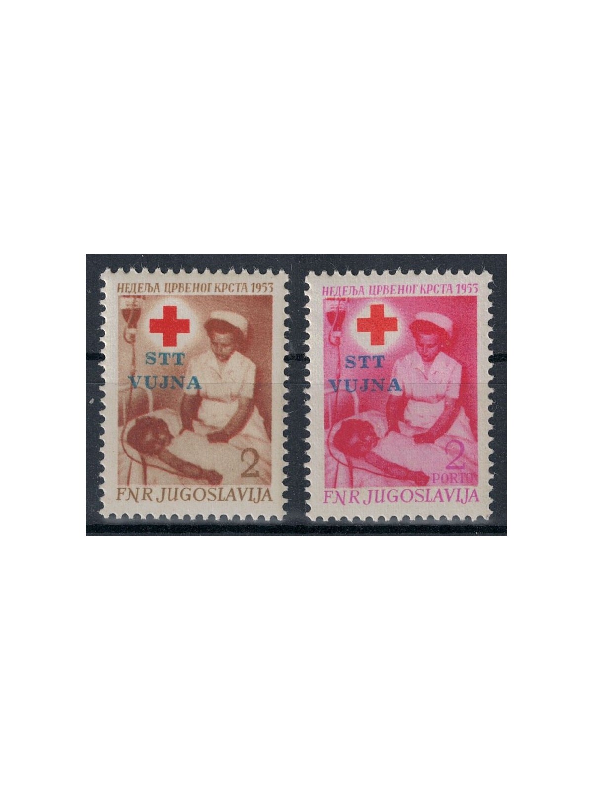 TRIESTE B 1953 Croce Rossa 2v MH*