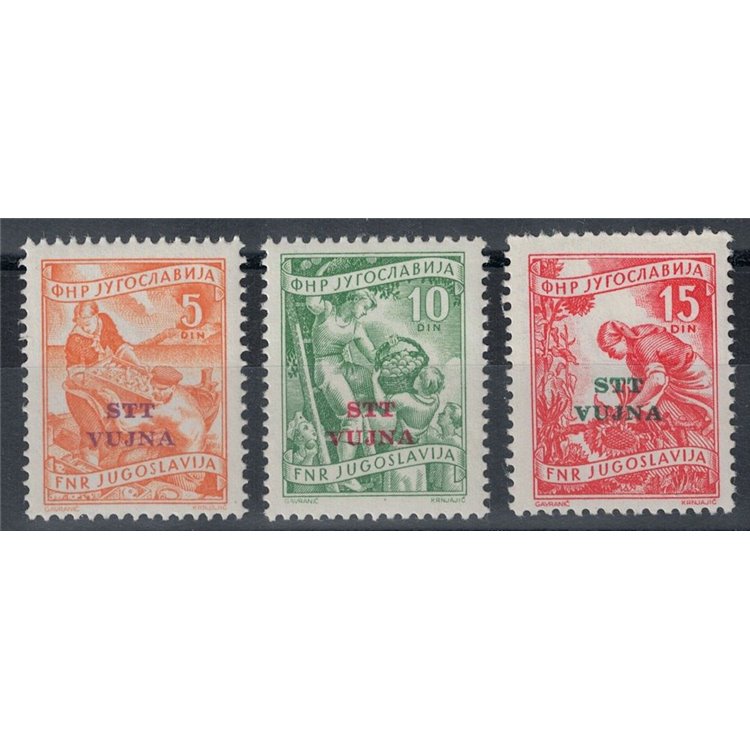 TRIESTE B 1954 Economia soprastampati in neretto 3v MH*