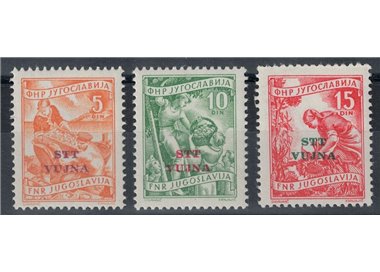 TRIESTE B 1954 Economia soprastampati in neretto 3v MH*