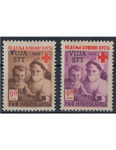 TRIESTE B 1950 Croce Rossa 2v MNH**