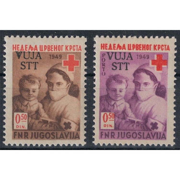 TRIESTE B 1950 Red Cross 2v MNH**