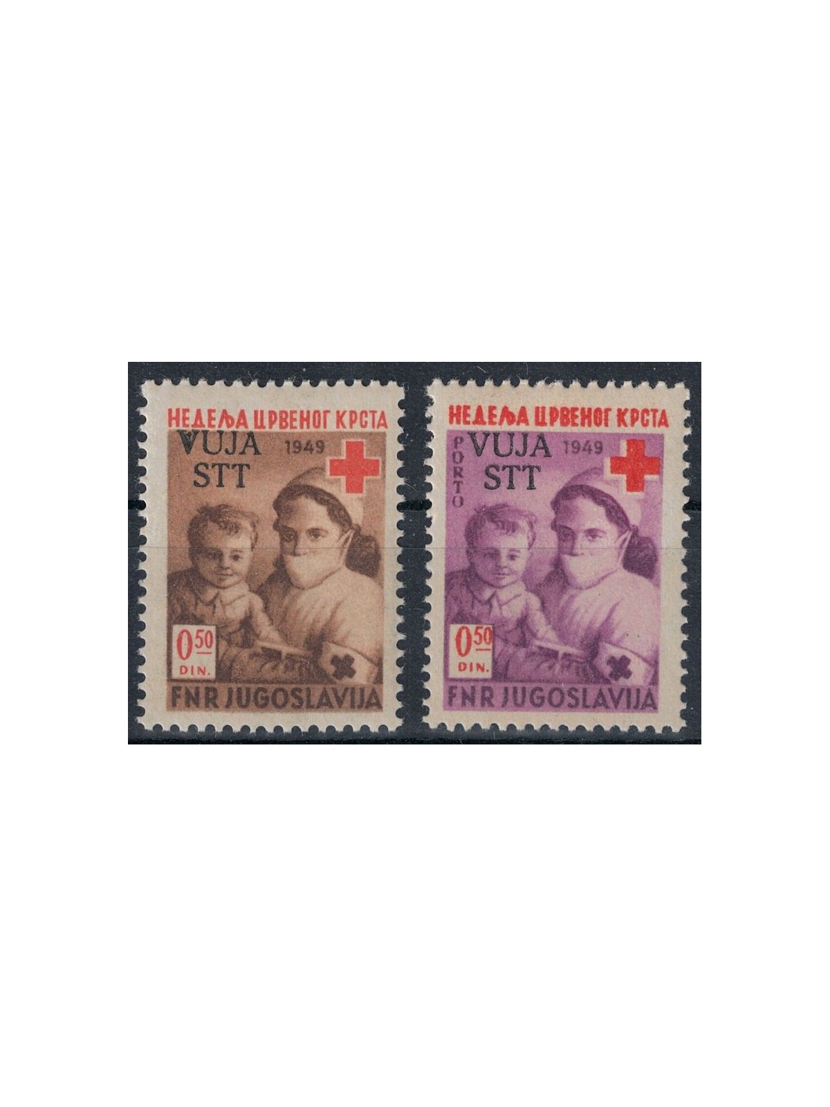 TRIESTE B 1950 Red Cross 2v MNH**