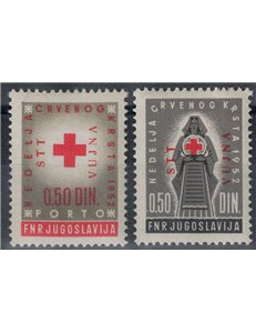 TRIESTE B 1952 Red Cross 2v MNH**