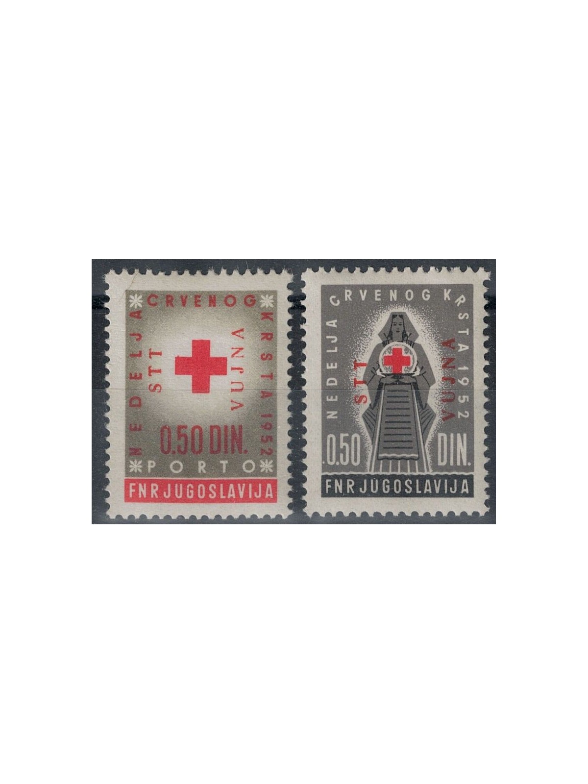 TRIESTE B 1952 Croce Rossa 2v MNH**