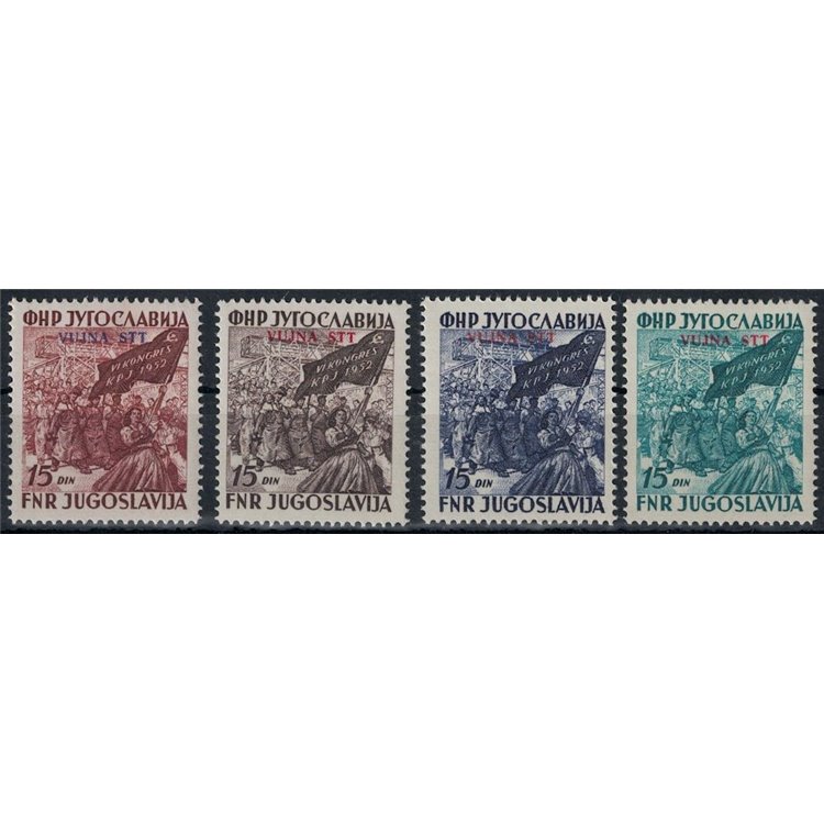 TRIESTE B 1952 Congresso del Partito 4v MNH**