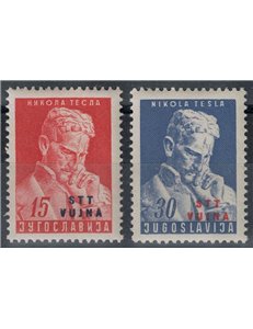 TRIESTE B 1953 Nicola Tesla 2v MNH**