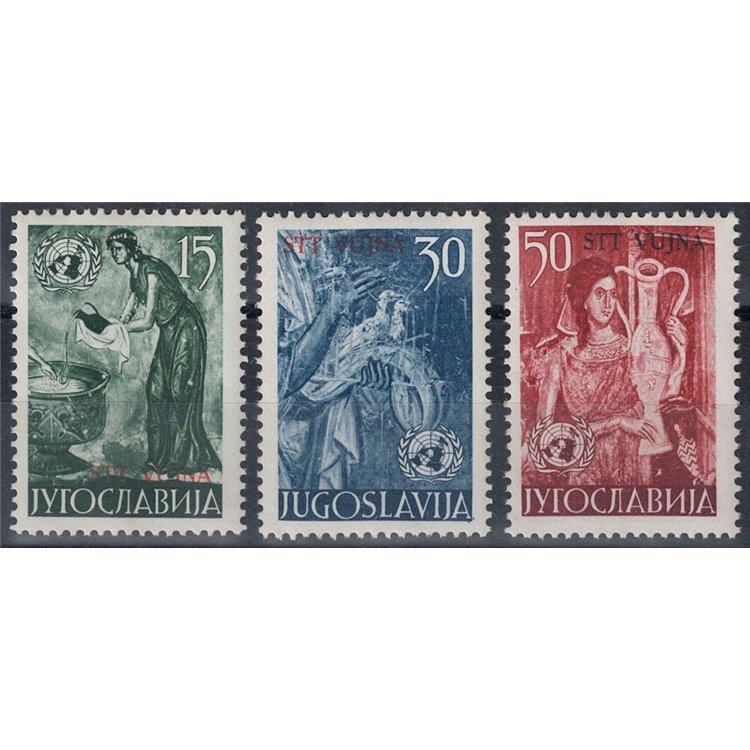 TRIESTE B 1953 Nazioni Unite 3v MNH**