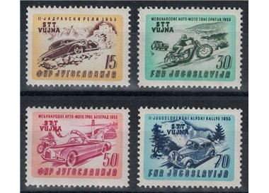 TRIESTE B 1953 Car and motorcycle race 4v MNH**