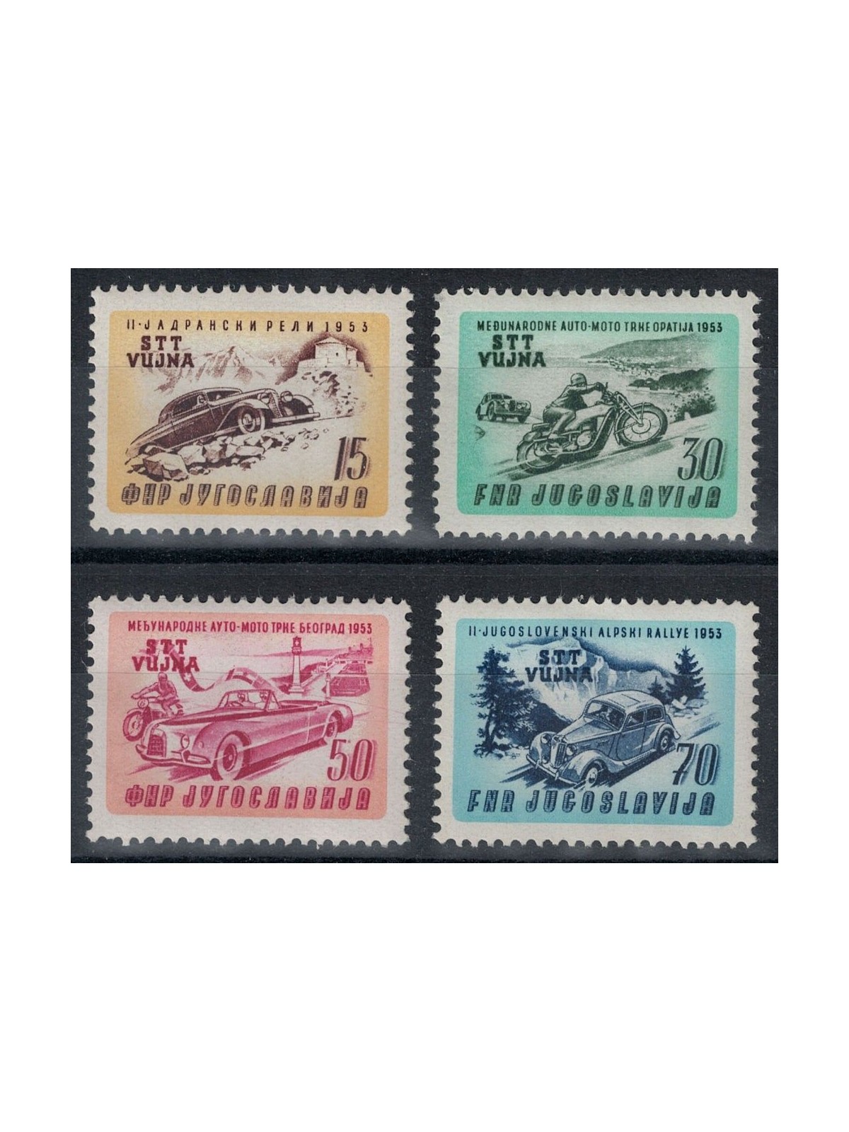 TRIESTE B 1953 Car and motorcycle race 4v MNH**