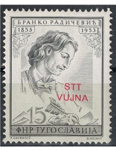 TRIESTE B 1953 Branko Radičević MNH**
