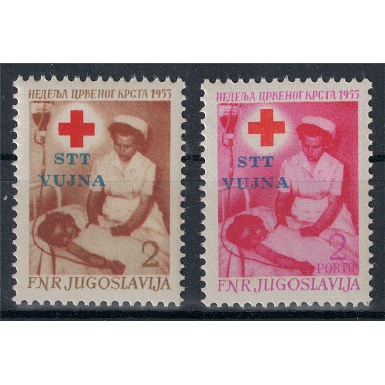 TRIESTE B 1953 Red Cross 2v MNH**