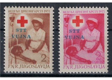 TRIESTE B 1953 Red Cross 2v MNH**